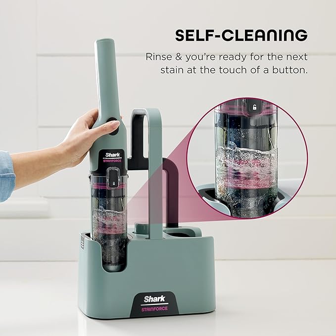 Shark StainForce Cordless Portable Spot, Stain, & Odor Remover System for Carpets, Area Rugs, Upholstery, Stairs, with Storage Caddy, Accessories, and Full-Size Cleaning Solution, HX101 (New)