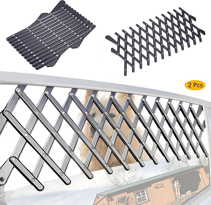 XianghuangTechnology Window Pet Gate, Universal Pet Dog Puppy Ventilation Grill Mesh Vent Guard Safe Car Window Protection Mesh for Cars, Trucks & SUV - 2 Pack