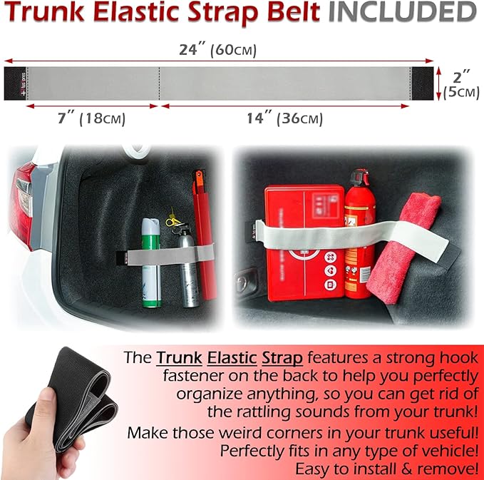 PlusXpres Car Backseat Trunk Organizer - Auto Hanging Seat Back Storage - Multipurpose Cargo Accessory - Space Saving Facilitator for SUV, Hatchback, Crossover, Minivan
