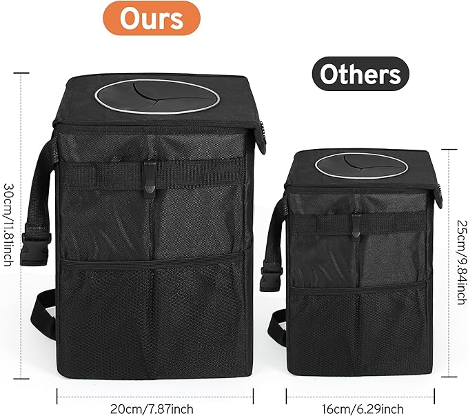 XHRING Car Trash Garbage Can for Jeep Wrangler JL JK Gladiator Renegade Cherokee Compass Grand Cherokee Wagoneer L Liberty Patriot Rubicon Sahara 4XE Sport S Mojave X JKU Accessories 2000-2025 2026