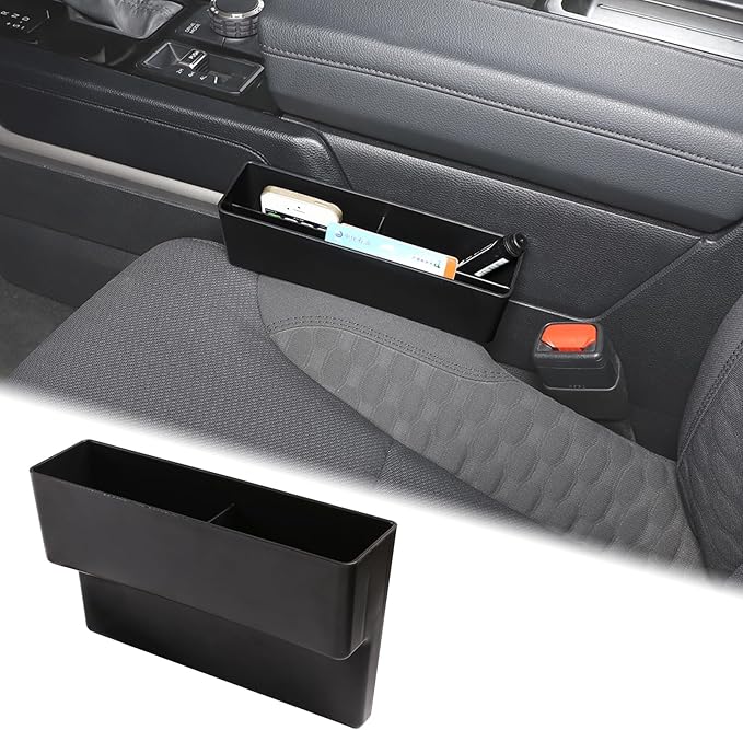 Aunginsy Car Seat Gap Filler Organizer Compatible with Toyota Tundra 2022-2025 2026, Car Front Seat Organizer Truck Side Seat Crevice Gap Filler Storage Box Between Seat & Console Insert Accessories