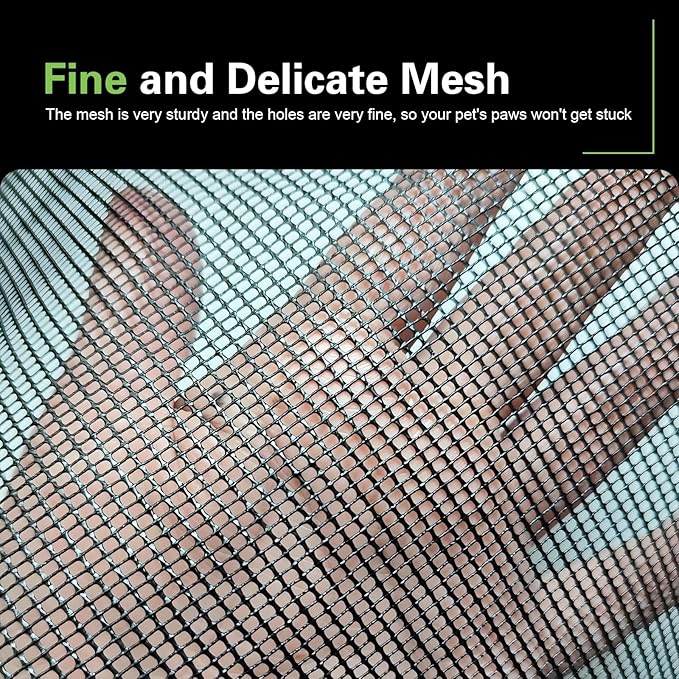 WZP Dog Car Net Barrier, Pet Barrier with Metal Hooks and Stretchable Mesh, Breathable Mesh Design Convenient for AC, Universal Car Divider Net for Cars SUVs Trucks, 23"×23" (Black)
