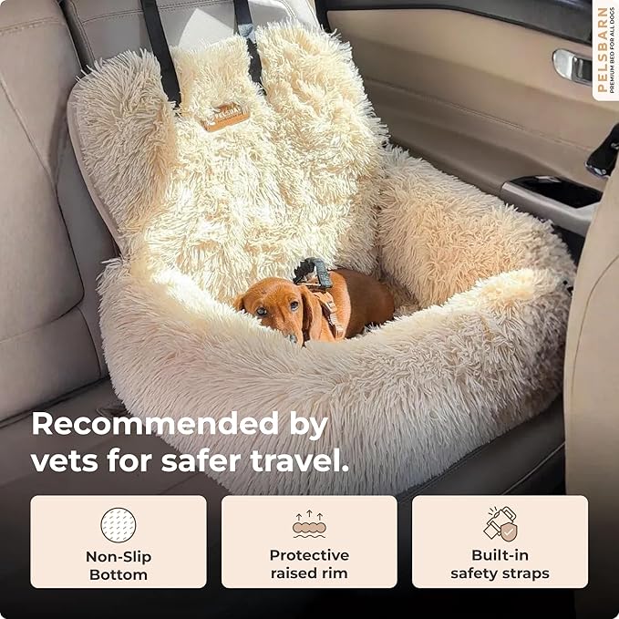 Pelsbarn Soft Comfortable Dog Protecting Car Bed 2.0 Extra Small (Beige)