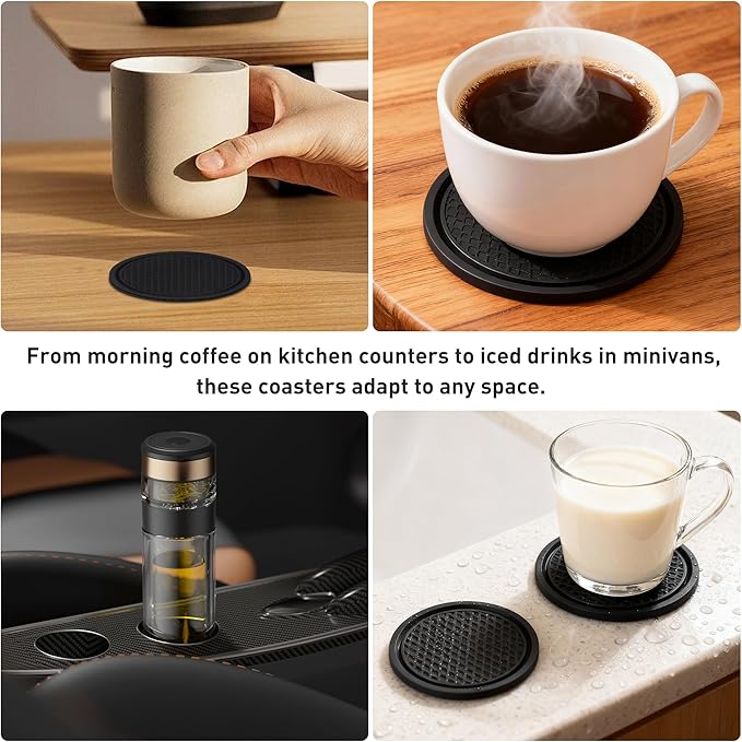 1Pc Car Trash Can and 4Pcs Car Coasters for Vehicle, Home, Office, Multipurpose, Car Accessories for Men and Women