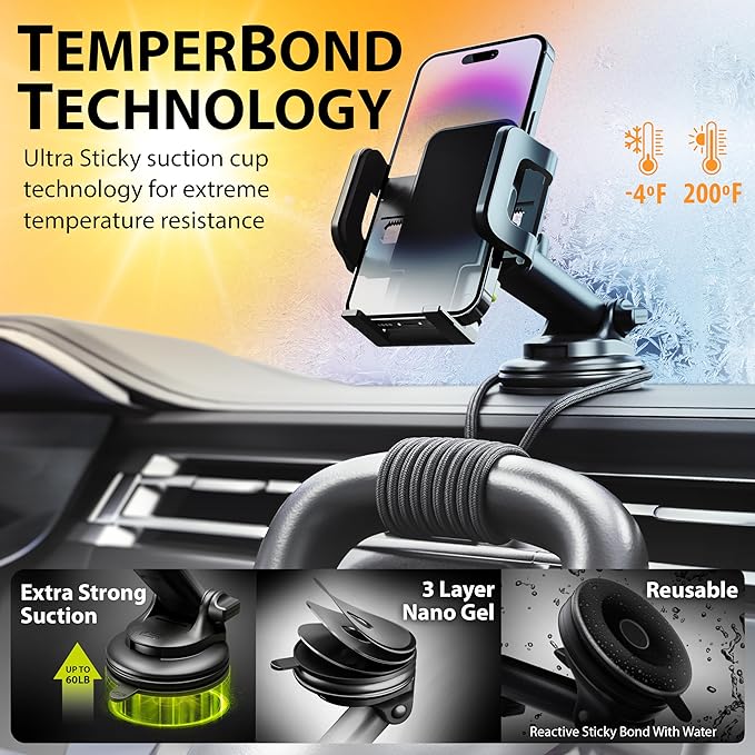 Bracketron TripGrip Series Cell Phone Mount Phone Holder for Car Dashboard Windshield Vent Expandable
