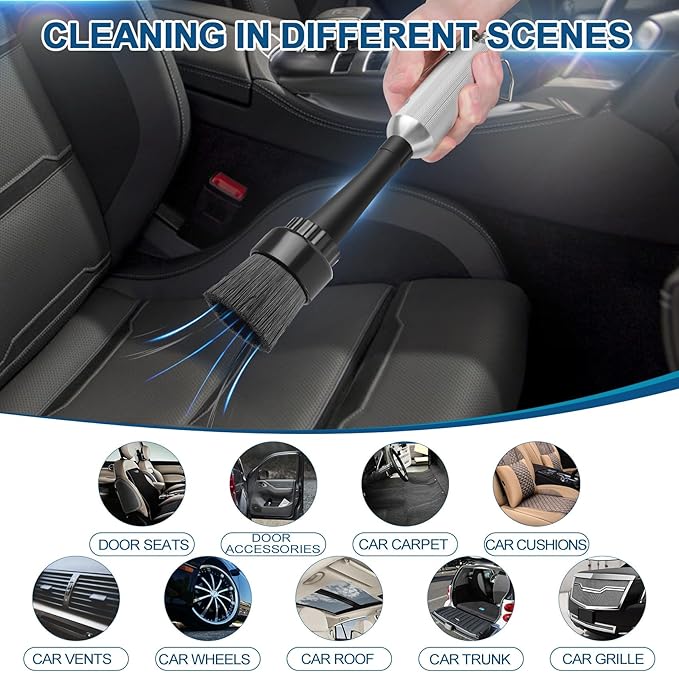 PARAROSE Car Detailing Cleaning Gun,Car Detailing Kit Interior Cleaner,High Pressure Blower Gun,Car Detailing Tools for Car Quickly Blasts Dirt and Dust Works with Air (Silver)
