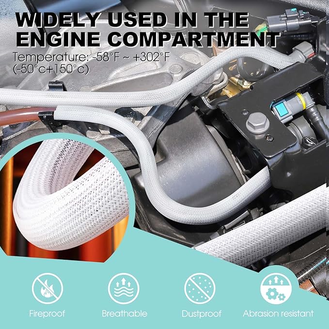 AGPTEK Cable Sleeve Cover, 10ft - 1 inch Cord Management Wire Organizer Under Desk, Home Office Computer Wire Cover Hider Cord Protector, Protect Pet Cat Dog from Chewing, White