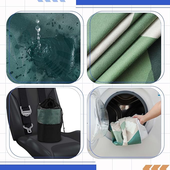 Hahafelt 2 Pack Car Seat Towel Covers with Storage Bag 63 x 32 Inch Athletic Running Towel Seat Sweat Washable Non Slip Cover Gift for Car Outdoor Sport Activities (Yosemite,Sasquatch)