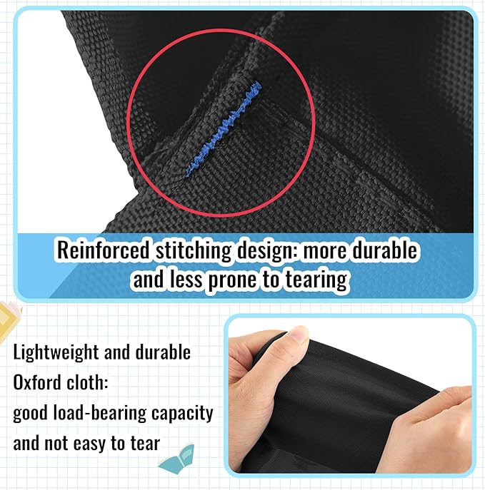 Chair Pockets for Classroom Chairback Pocket Chart 14 x 18 Inch Desk Organizer Pocket Chair Bag for Seat School Classroom(Classic,Black,48 Pcs)