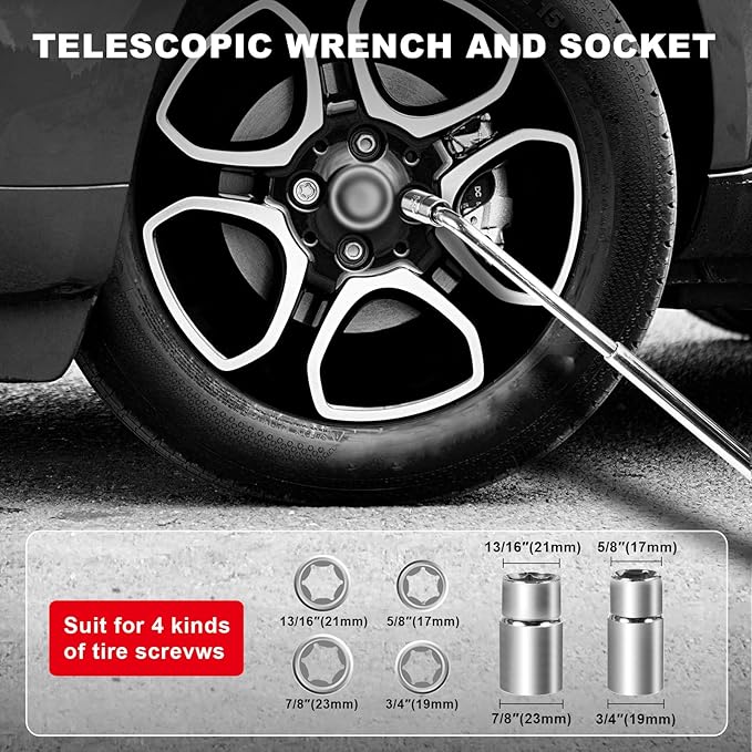 Big RED Car Jack 2Ton/4409 lbs Universal Scissor Jack with Rubber Pad, Portable Tire Changing Kit with Lug Wrench, Emergency Kit for Sedan SUV MPV