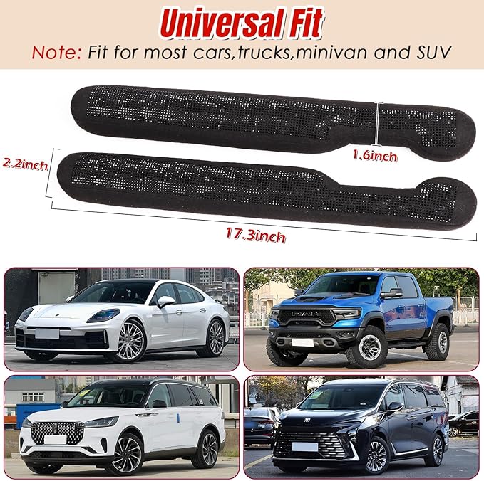 Briwill Bling Car Gap Filler - 2 Pack Crystal Rhinestone Diamond Black Bling Car Accessories for Women, Gap Blocker Universal fit for Trucks, SUVs, Girly Car Accessories Interior Aesthetic, (Black)
