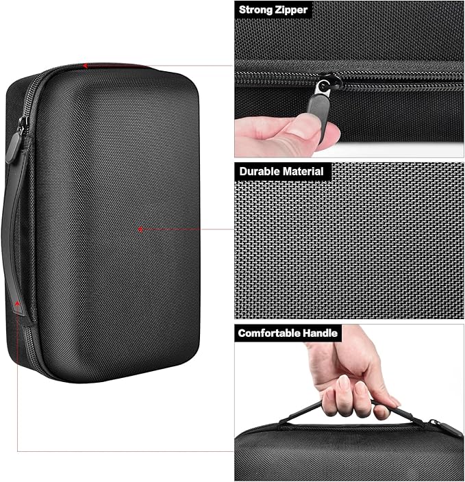 Case for Halo Bolt 58830/57720/ Air 58830/ ACDC Max 55500 mWh/ Air + Portable Emergency Power Kit, Storage Holder for Air Nozzles, Extra Accessory, Car Jump Starter, and Charger- Black (Box Only)