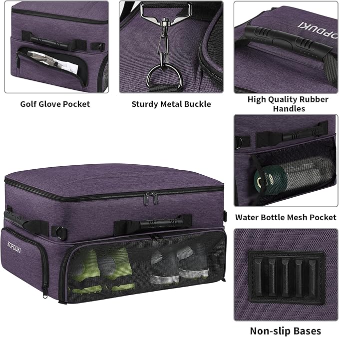 Extra Large Golf Trunk Organizer, Golf Gifts for Men Golfers, 20"x 14"x 10" 2 Layer Golf Trunk Organizer for Car, Water-resistant with Ventilated Compartment for 2 Pair Shoes and More Golf Accessories