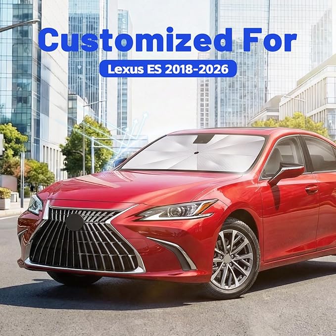 Car Windshield Sun Shade for Lexus ES 2018-2026 –[Reflective Coated Fabric] Sunshade Umbrella for Front Window, Car Shades Sun Visor Keep Car Cool and Protects Interior, 1:1 Exact Fit