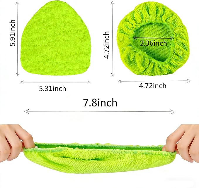 Car Care Microfiber Cloths for Windshield Cleaner,7 PCS Microfiber Cloths for Inside Windshield Cleaning Tool Pads,Clean Replacement Accessories (Green)