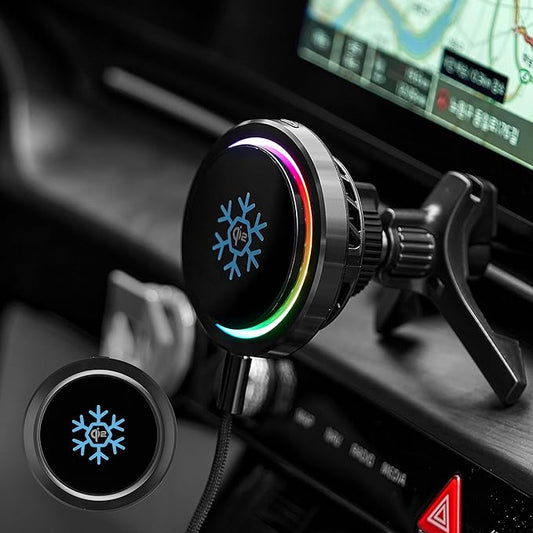 Qi2 Certified 15W Wireless Car Charger with Peltier Cooling, MagSafe Compatible Magnetic Car Mount, Strong N52 Air Vent Phone Holder for iPhone 17/16/15/14 Pro Max, Galaxy S26/S25(Black)