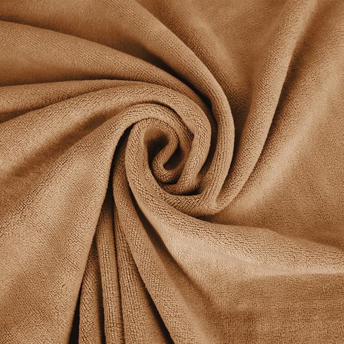 JML Large Microfiber Bath Towels, 6 Pack 30" x 60", Oversized, Soft, Super Absortbent, Fast Drying Bathroom Towel Set for Sauna, Hair Wrap, Salon,Sport, Fitness, Yoga, Beige