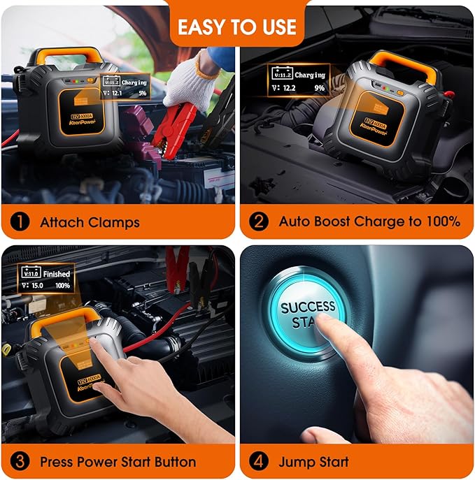 KeenPower 6000A Super Capacitor Battery-Less Jump Starter, Built-in 6 * 3000F Supercapacitor, No Traditional Battery