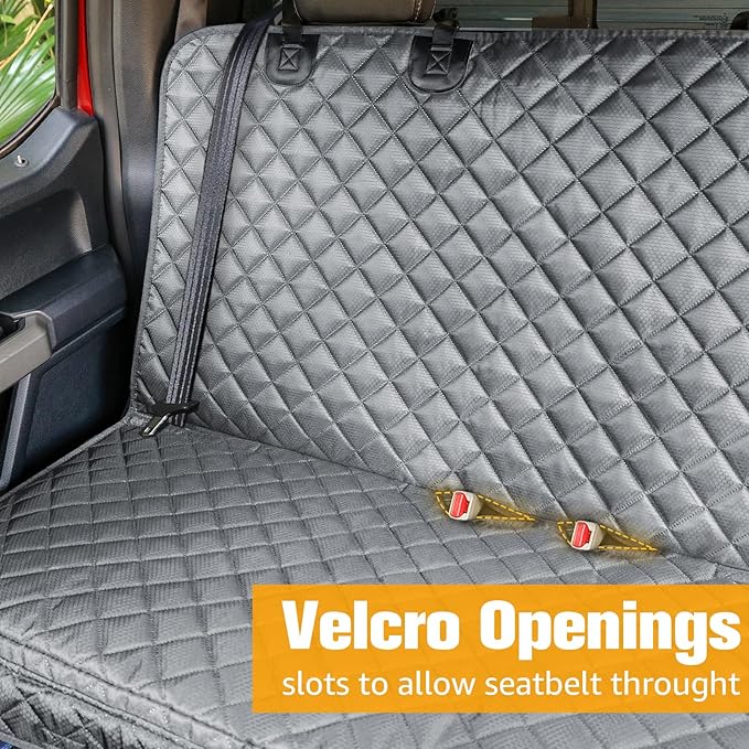 PETICON Dog Car Seat Covers for Truck Ford f150/Ram1500/Chevrolet Silverado 1500, Waterproof Pet Back Seat Cover for Trucks, Scratchproof Nonslip Durable Rear Seat Cover for Dogs (Gray)