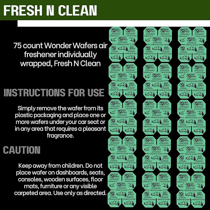 Wonder Wafers 75 count Air Fresheners Individually Wrapped, Fresh N Clean Fragrance