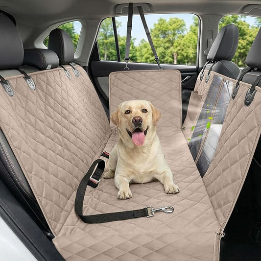 Victoper Dog Car Seat Cover, Heavy Durable Dog Seat Cover for Back Seat, 100% Waterproof Scratch Proof Nonslip Dog Hammock for Car with Side Flap, Pet Back Seat Covers Large 60" W x 64" L