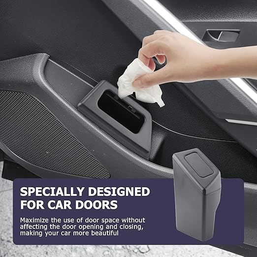 LUWU Car Trash Can with Lid - Portable Mini Dustbin Garbage Bin for Toyota Corolla Cross Interior Accessories (Right)