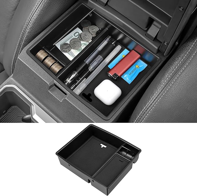 YOJOJOCO Center Console Organizer Compatible with Toyota 2026 2025 2024 Tacoma Accessories ABS Plastic Material Hidden Storage Box
