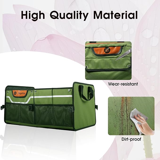 Trunk Organizer, Heavy-Duty Storage for Car & SUV, Foldable Waterproof Car Organizer with Cooler, Collapsible Multi-Compartment Storage, 95L-M003 (Standard Green, Standard)
