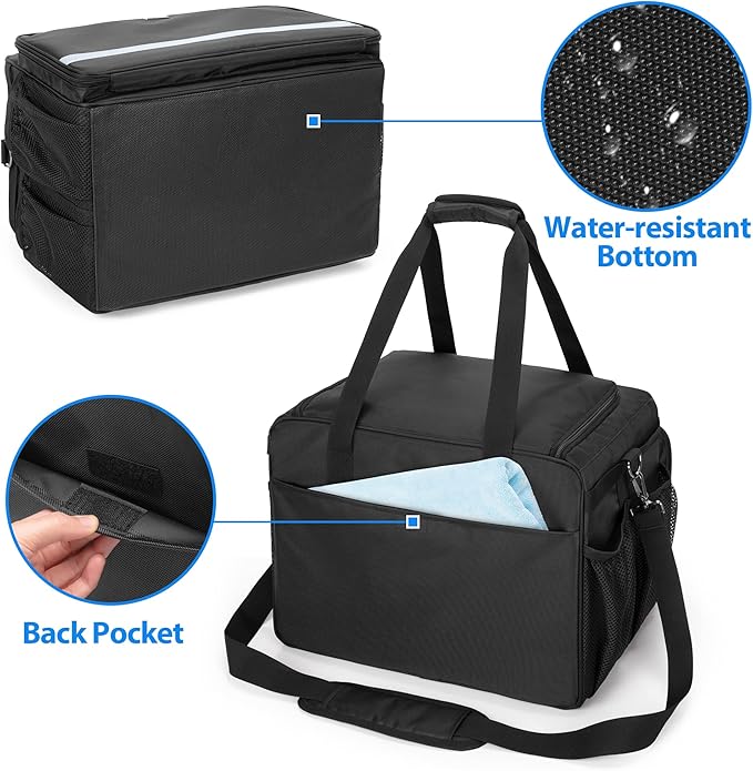 samdew Large Detailing Bag, Detail Organizer for Auto Detailing Supplies Storage, Car Cleaning Caddy for Vehicle Wash Tools, Car Care Box for Detailing Bottles, Towel, Buffer and More, Bag Only