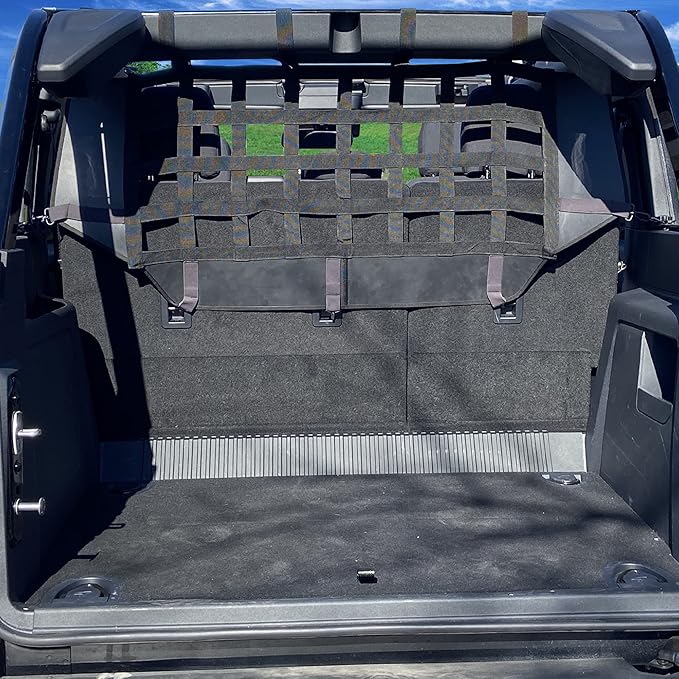 BESTAOO for Ford Bronco Dog Car Barrier, Pet Net Vehicle Safety Mesh Dog Divider for Ford Bronco Accessories 2021 2022 2023 2024 2025 4-Door, Fits Trunk Cargo Area, Easy to Install