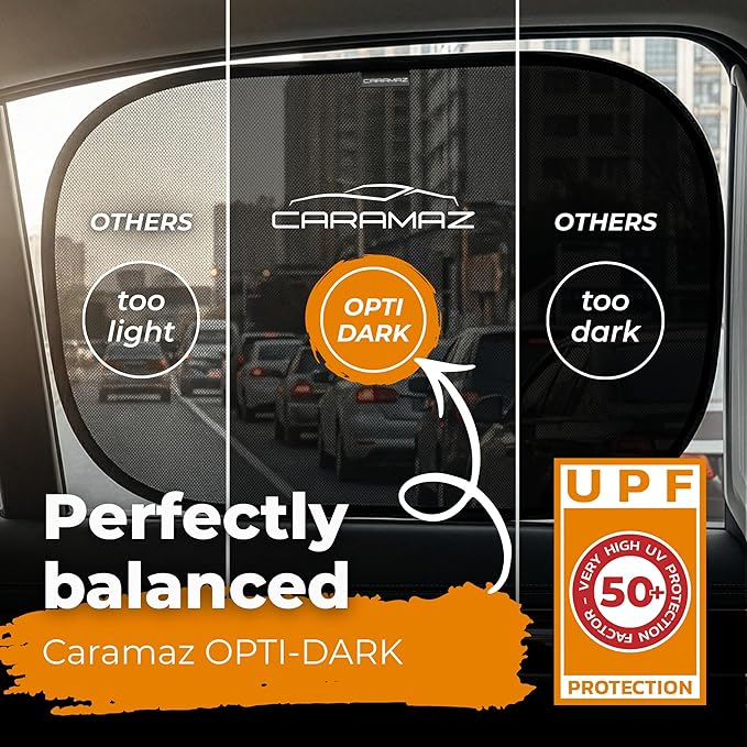 CARAMAZ Car Window Shade for Baby with Certified UV-Protection 2 Pack - 20"x12"