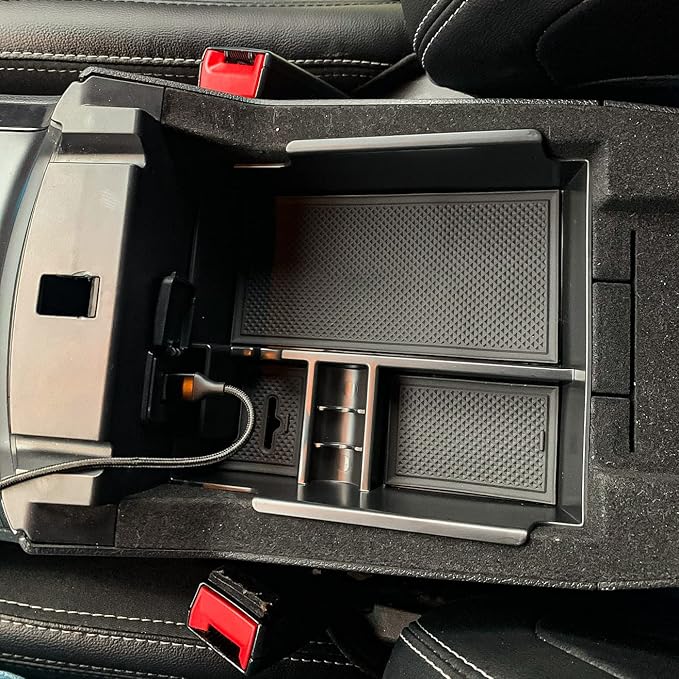 TACOBRO Center Console Organizer Tray Compatible with Ford Explorer 2012 2013 2014 2015 2016 2017 2018 2019 Accessories Armrest Glove Box Secondary Storage Divider Insert ABS Materials