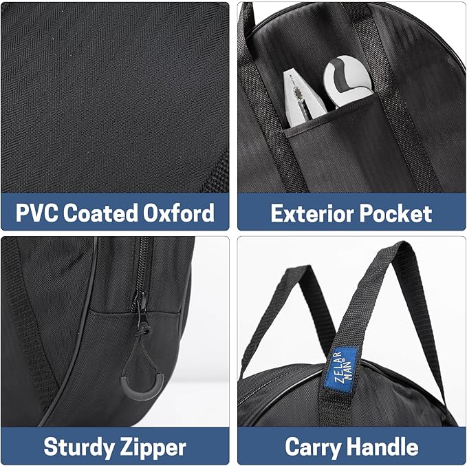 14 Inch Jumper Cable Bag,Tools Cable Bag, Cable Storage Organizer With Exterior Pocket For EV Charging Cables for Electric Vehicles,Extension Cables