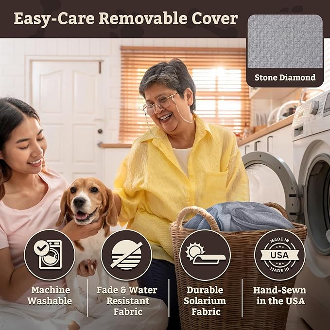 Snoozer Dog Car Seat: Lookout I Dog Booster Car Seat for Pets up to 25lbs, Helps Alleviate Travel Sickness & Fear for Dogs, Removable Washable Cover – Stone Diamond, Size Medium