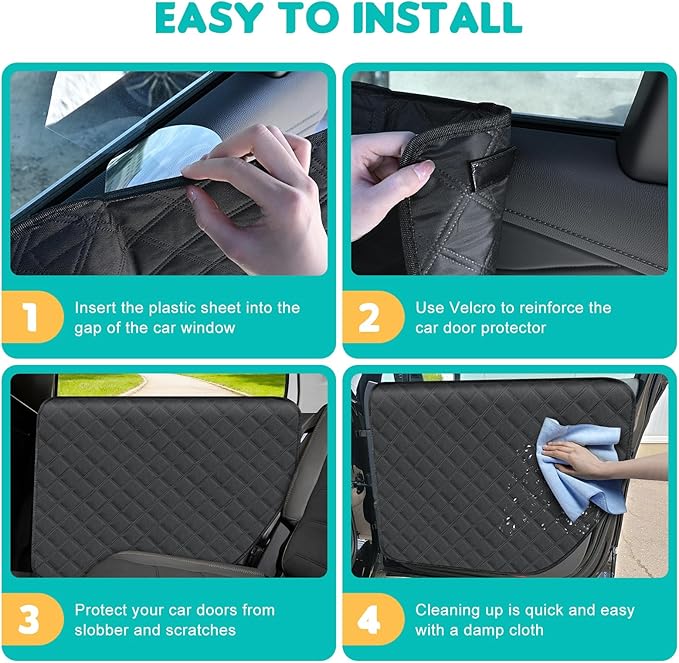 Dog Car Door Protector, 2 Pack Oversized Thickened Door Protectors for Dogs and Pets, Scratch-Resistant, Waterproof, Stain-Resistant Door Covers for Car/SUV/Truck, Universal Size