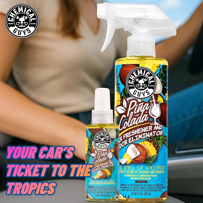 Chemical Guys AIR22904 Premium Air Freshener & Odor Eliminator (4 Oz, Piña Colada Scent)