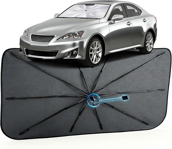 Car Windshield Sun Shade for Lexus IS250 2006-2013 –[Reflective Coated Fabric] Sunshade Umbrella for Front Window, Car Shades Sun Visor Keep Car Cool and Protects Interior, 1:1 Exact Fit