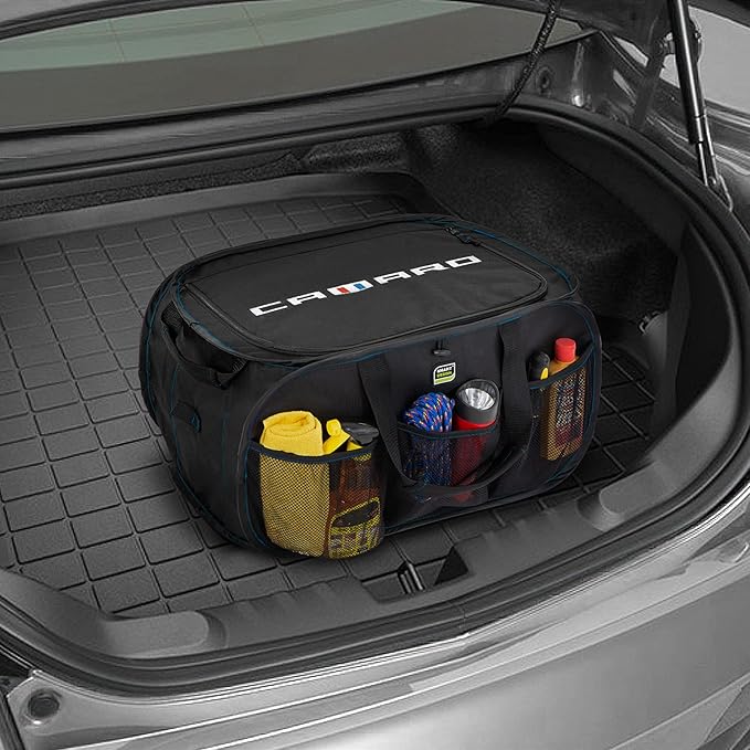 Smart Design Pop Up Trunk Organizer with Easy Carry Handles, Side Pockets, and Zipper Top - Collapsible Design - Holds 50 lbs