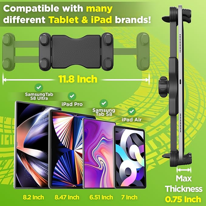 Tablet Holder for Truck Tablet Mount - iPad Mount for Truck, Heavy Duty Super Suction Cup, 16.7 inch Long Arm & Stable, Device & iPad Holder for Dashboard,Dashboard Pad Windshield and Window - Semi