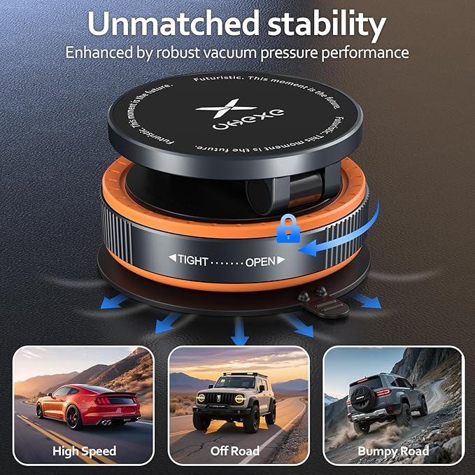 Vacuum Magnetic Phone Holder for You Car 360° Adjustable 96LBS Ultra Suction Cup Car Phone Mount for MagSafe Cell Phone Holders for iPhone 17 Pro Max 16 15 14 13 12 Air Plus