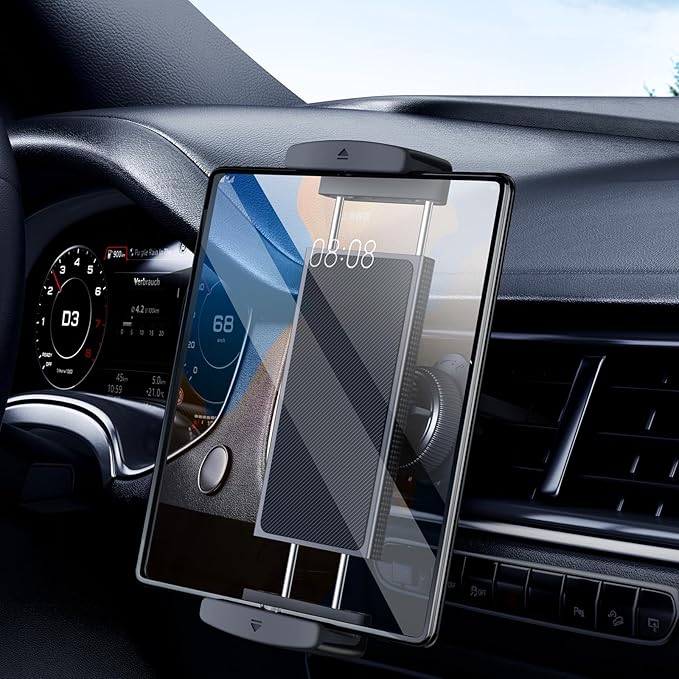 Z Fold 5 Car Mount, [360° Rotatable& Firmly Grip & Never Fall Off] Vent Tablet Mount for Car, iPad mini Car Mount for Samsung Z Fold 7 6 5 4 3 2 iPhone 16 Google Motorola LTC