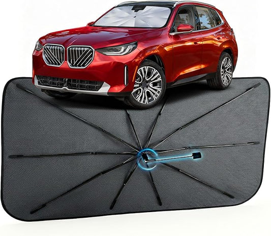 Car Windshield Sun Shade for BMW X3 2018-2026 –[Reflective Coated Fabric] Sunshade Umbrella for Front Window, Car Shades Sun Visor Keep Car Cool and Protects Interior, 1:1 Exact Fit