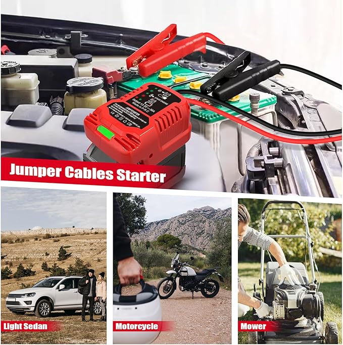 Car Jumper Starters Adapter for Milwaukee for M18 Battery, 11AWG Cable Convert to Jumper Starter Automotive Booster, Jump kit Cable for Car Batteries (NO Battery)