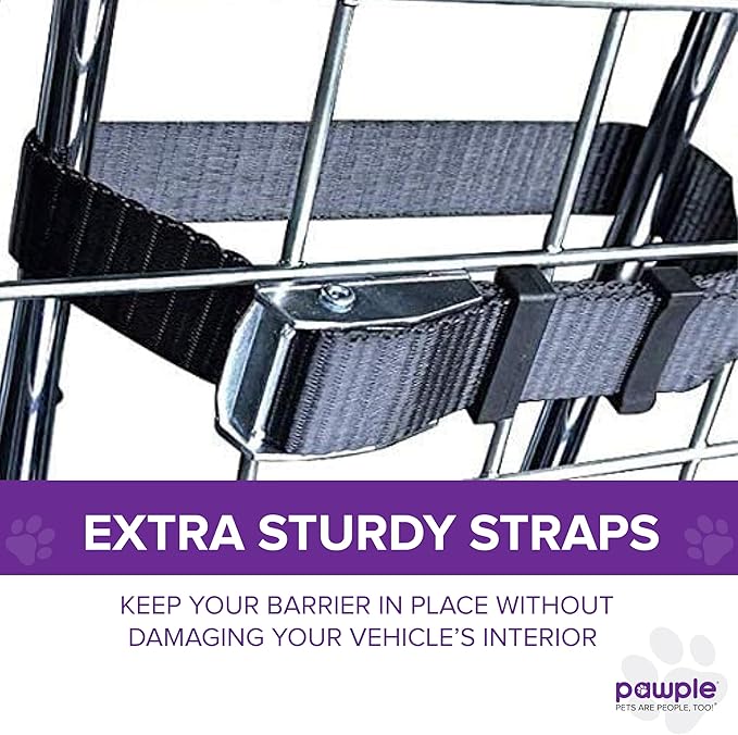 Pawple Dog Car Barrier Compatible with Tesla® Model Y® Adjustable Large Pet Divider, Heavy-Duty Wire Mesh Fence, Universal Fit