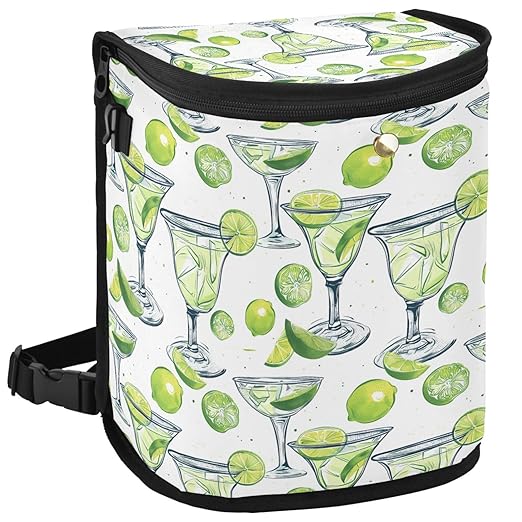 Car Trash Can Lemon and Margarita Alcohol Cocktail Car Garbage Bag with Lid Hanging Waterproof Leak Proof Vehicle Storage Bin