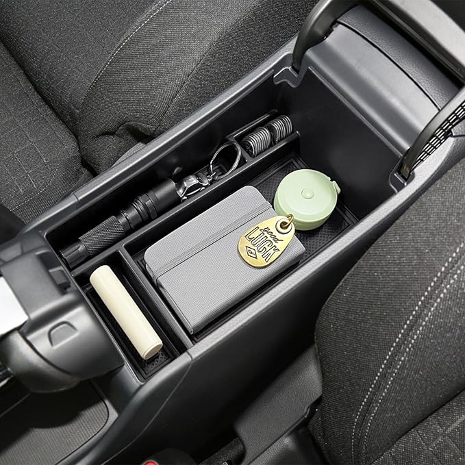 HGWEI Center Console Organizer Tray Compatible with Honda HRV 2023 2024 2025 2026 Accessories, Armrest Storage Box for HRV EX/EX-L/LX/SE/Sport/Touring,Black Trim