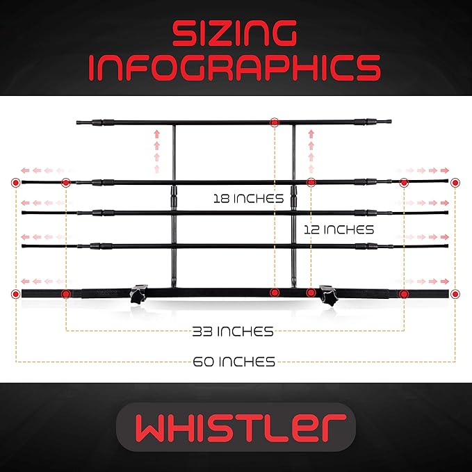 WHISTLER Dog Barrier for SUV's, Cars & Vehicles, Heavy-Duty - Universal Fit Adjustable Pet Barrier
