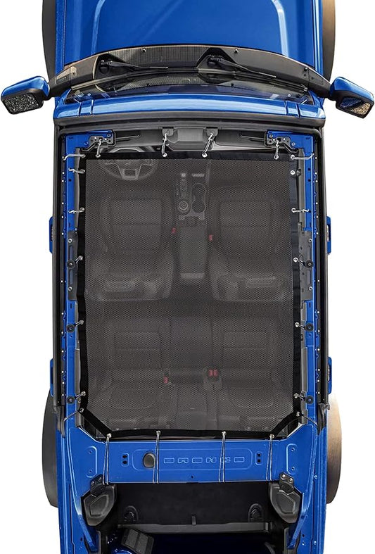 sukemichi Sunshade for Ford Bronco, Full Length Mesh Sun Shade Bikini Top Cover for Ford Bronco Accessories 2021 2022 2023 2024 2025 2026 4 Door - Blocks UV, Wind, Noise, (Black)