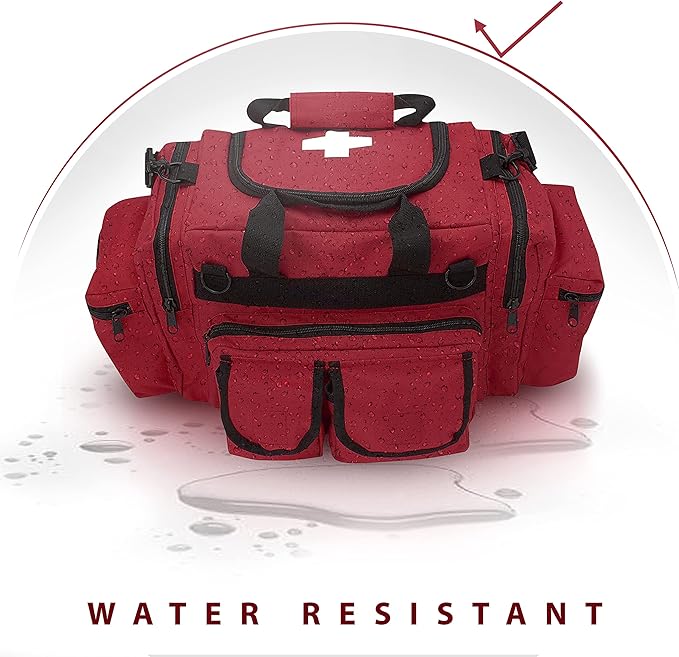 ASA TECHMED First Aid Responder EMS Emergency Medical Trauma Bag Deluxe, Red