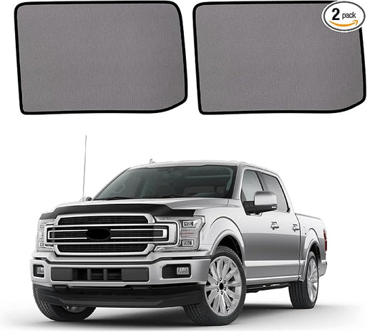 2015-2020 f150 Window Shades - Rear Side Window Sun Shade for Baby, Breathable Mesh Car Privacy Window Covers, UV Protection and Heat Insulation for Road Trips, Napping, Camping (2 PCS)